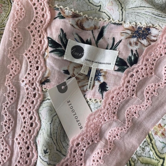 NWT!! Anthropologie FLOREAT Paisley Robe Eyelet Lace Romantic Cottage Small - Picture 11 of 15
